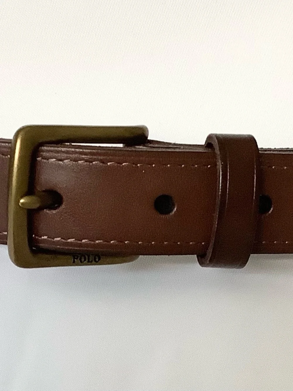 Polo by Ralph Lauren Burgundy Ribbon Belt with Navy and Gold Stripe